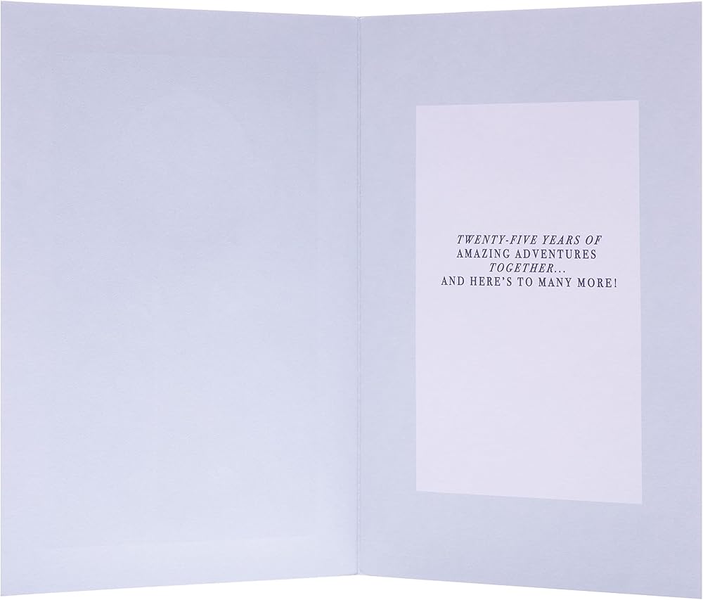 Classic Text Based Design 25 Years Silver Anniversary Card