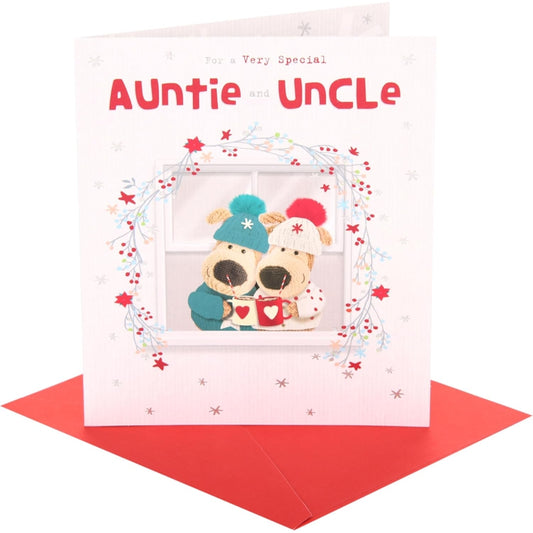 Boofles In Frame Auntie and Uncle Christmas Card