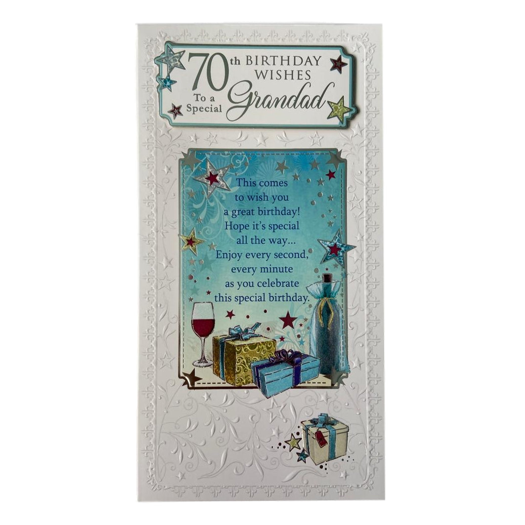 70th Birthday Wishes To A Special Grandad Soft Whispers Greeting Card 