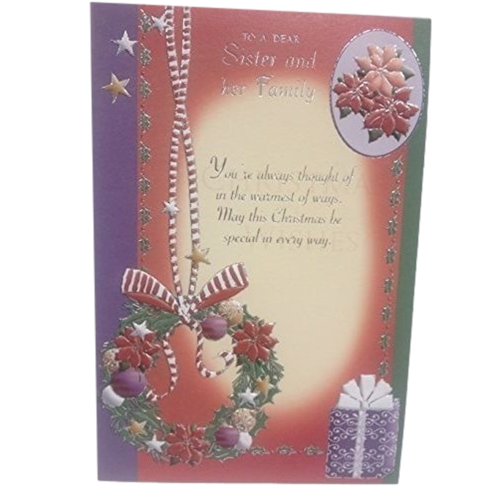 To A Dear Sister And Her Family Christmas Card