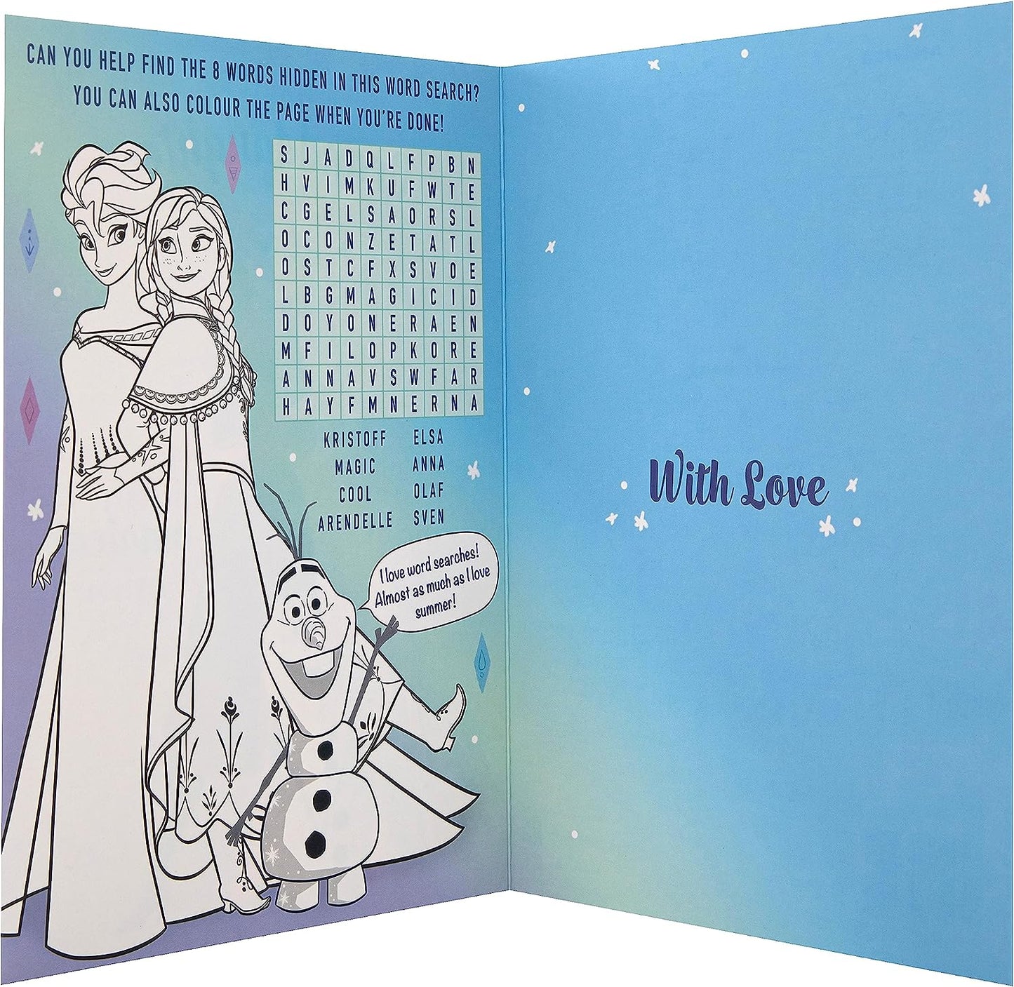 Disney Frozen Design with Activity Granddaughter Birthday Card