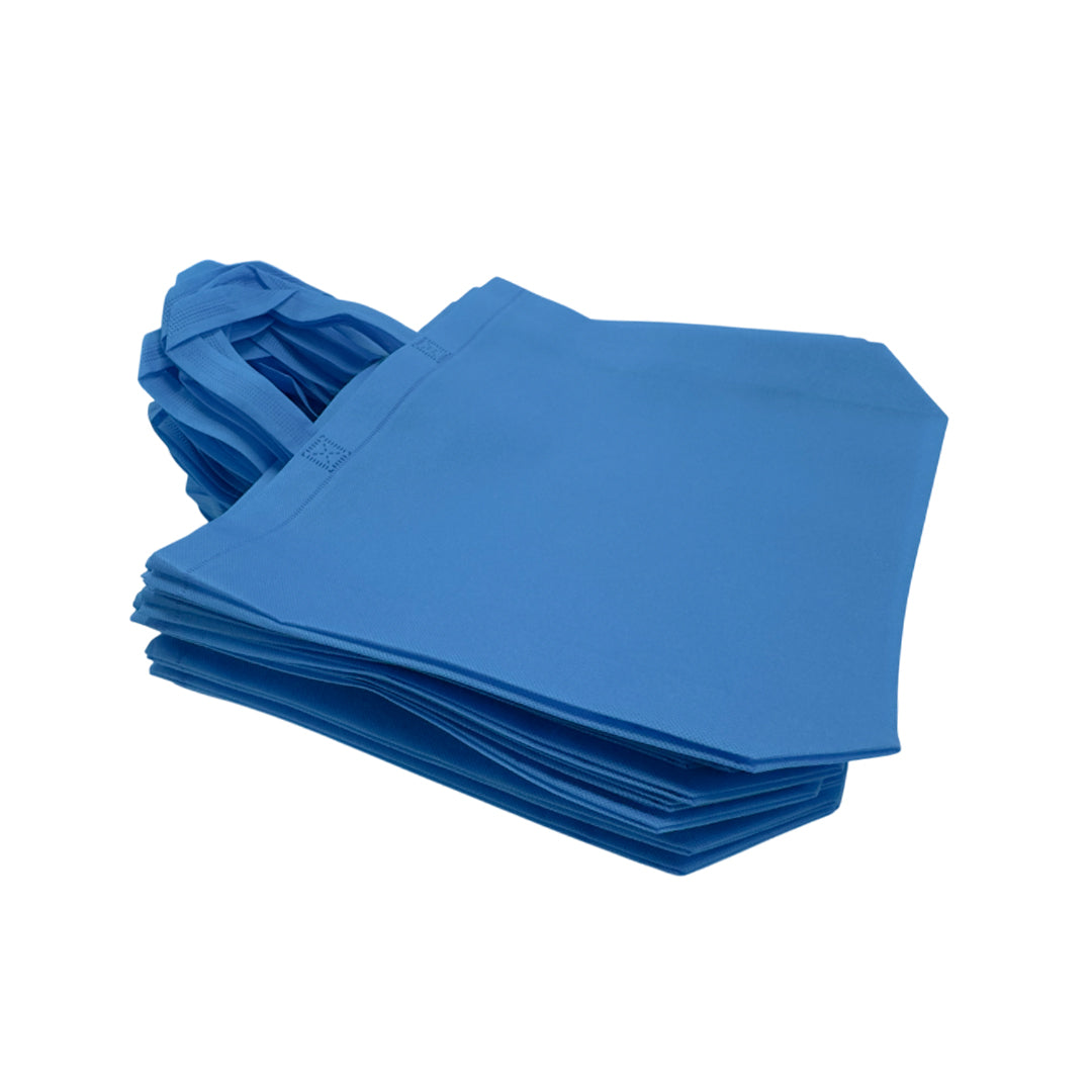 Pack of 100 Light Blue Coloured 45x35x12cm Non-Woven Bags with Handle