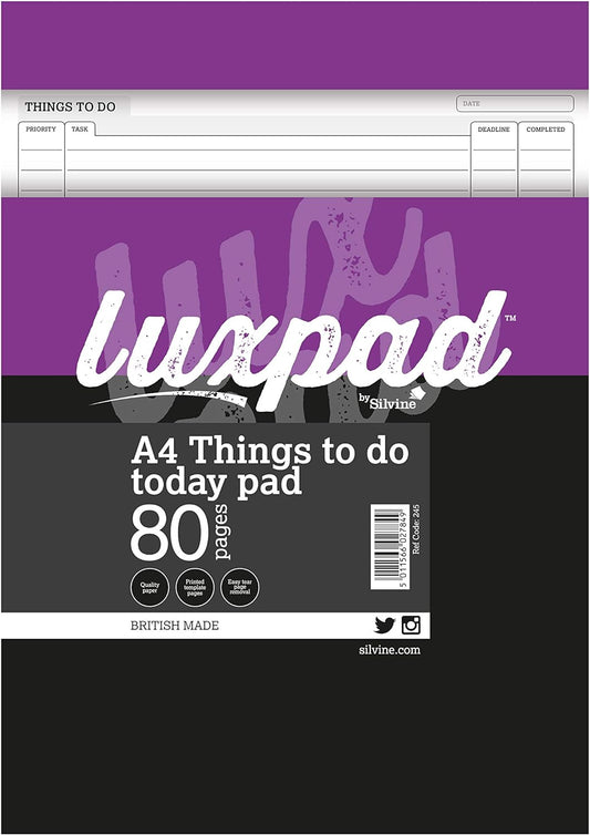 Silvine Luxpad A4 Things To Do Today Pad
