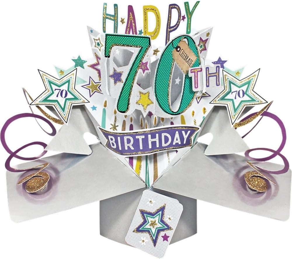 70th Birthday 3D Pop Up Greeting Card
