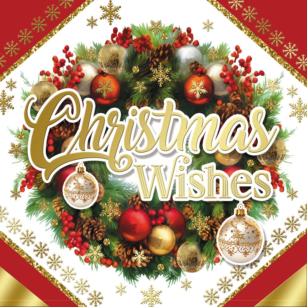 Pack of 10 Festive Wreath Christmas Boxed Cards