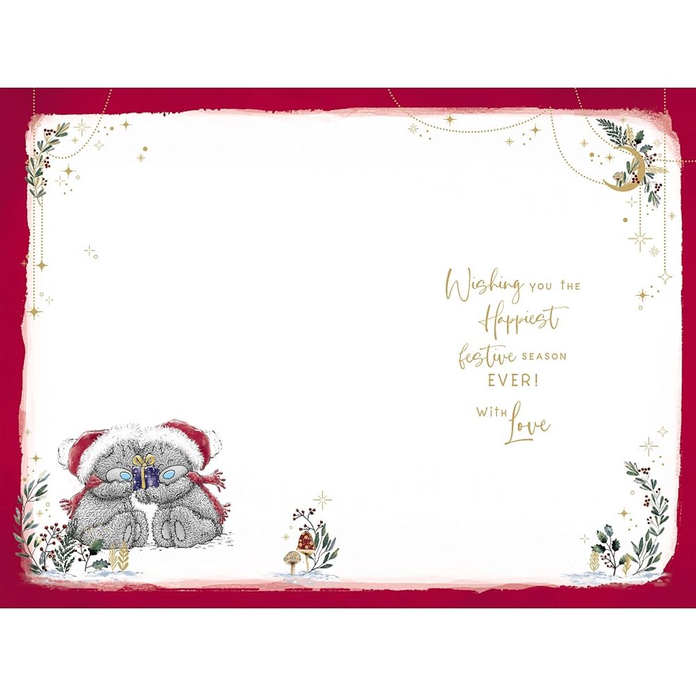 Bears Holding Paws Mum And Dad Christmas Card
