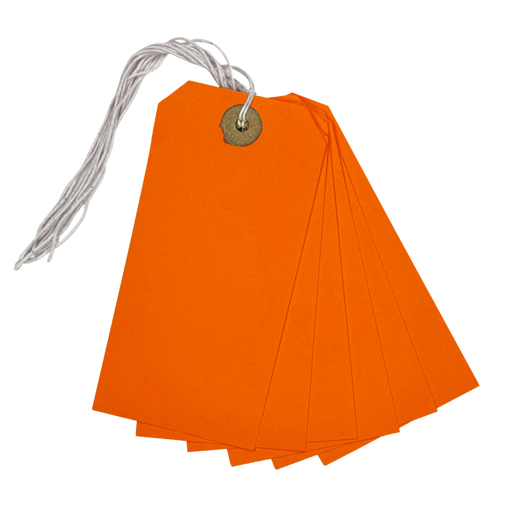 100 X Strung Brown Buff Card Clothng Tags 134mm X 67mm