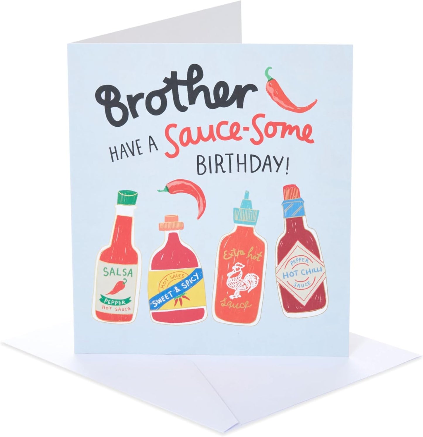 Chilli Sauce Design Brother Birthday Card