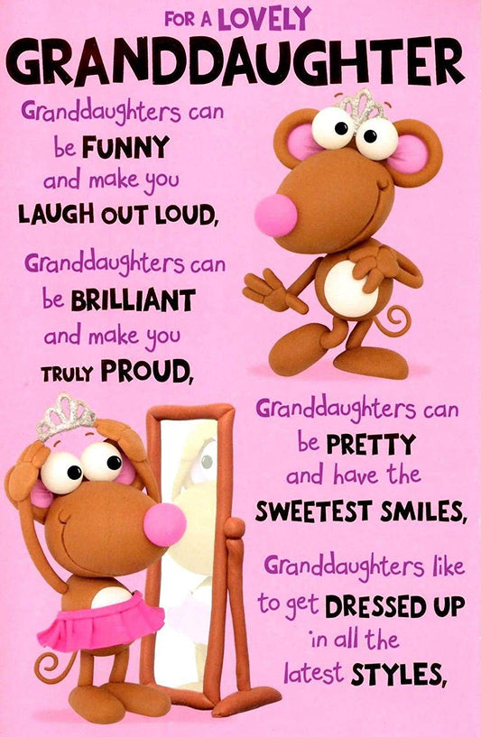 For A Lovely Granddaughter Humour Birthday Card
