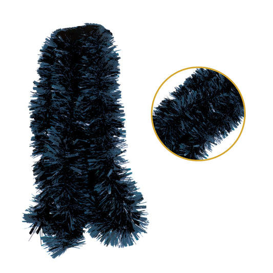 Pack of 12 2m Christmas Chunky Tinsel - Navy Blue