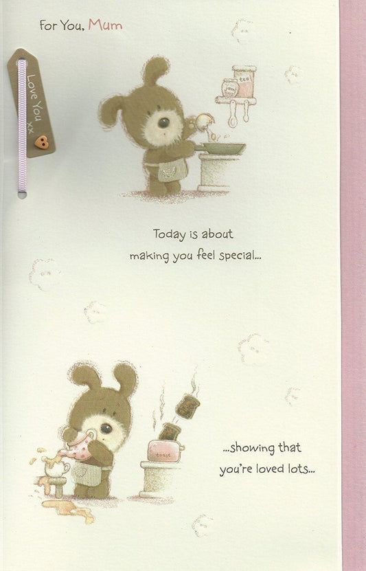 Mum Happy Mother's Day Adorable Lots Of Woof Handmade Greeting Card