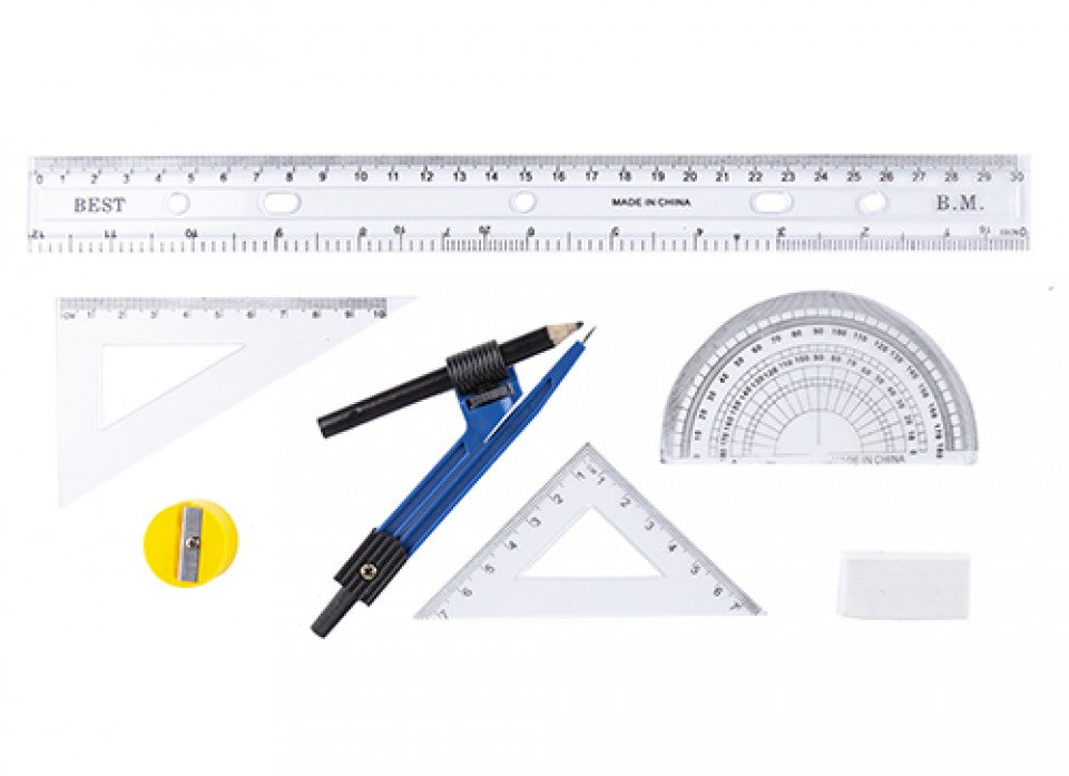 8 Pieces Geometry Set On Blister Card– Shop Inc