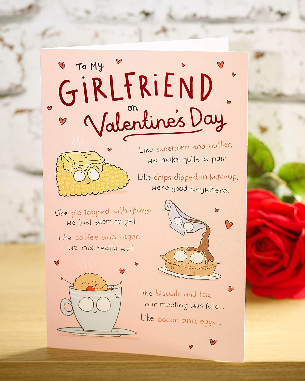 For My Girlfriend Cute Cartoon Design Valentine's Day Card