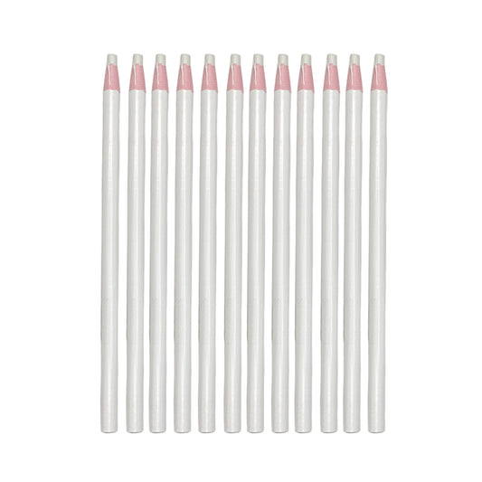 Pack of 12 White Chinagraph Pencils by Janrax - Peel Off China Markers
