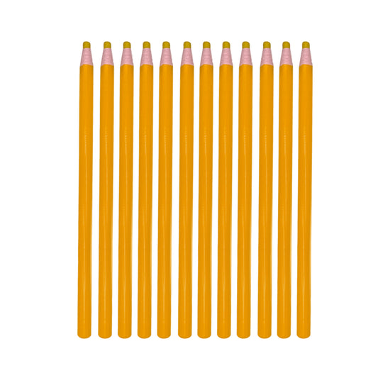 Pack of 12 Yellow Chinagraph Pencils by Janrax - Peel Off China Markers