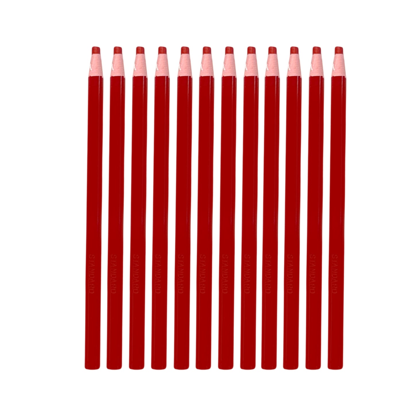 Pack of 12 Red Chinagraph Pencils by Janrax - Peel Off China Markers