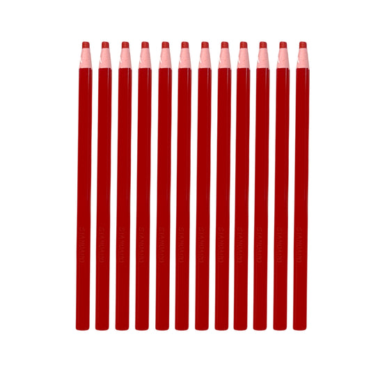 Pack of 12 Red Chinagraph Pencils by Janrax - Peel Off China Markers