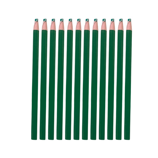 Pack of 12 Green Chinagraph Pencils by Janrax - Peel Off China Markers