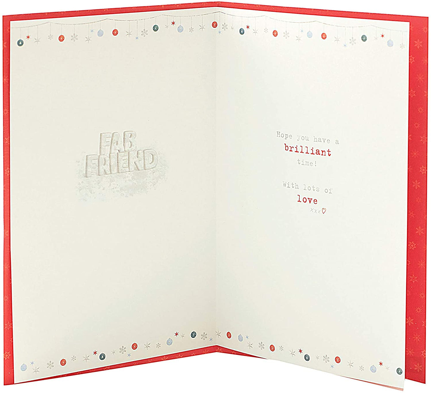 For A Great Friend Boofles Holding Fab Friend Letters Design Christmas Card