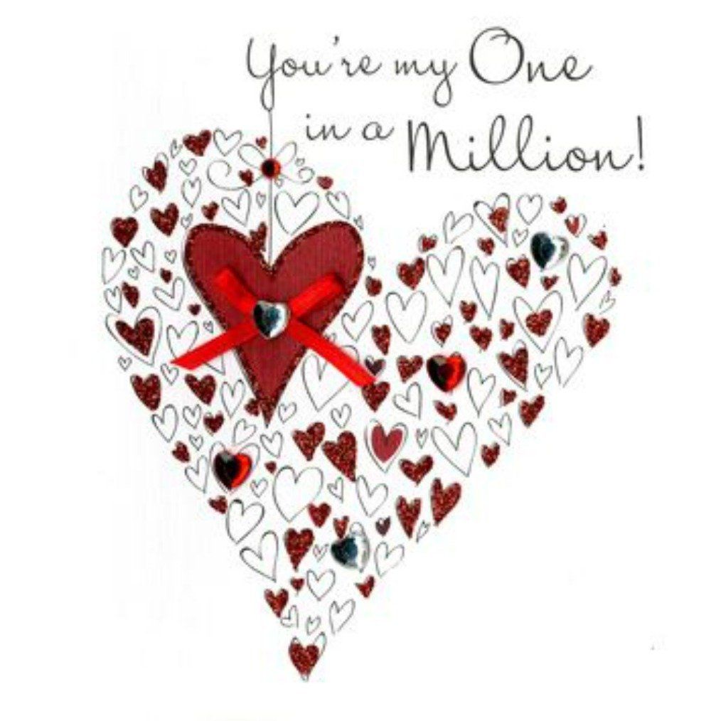 You're My One In A Million Hand Finished Valentine's Day Card