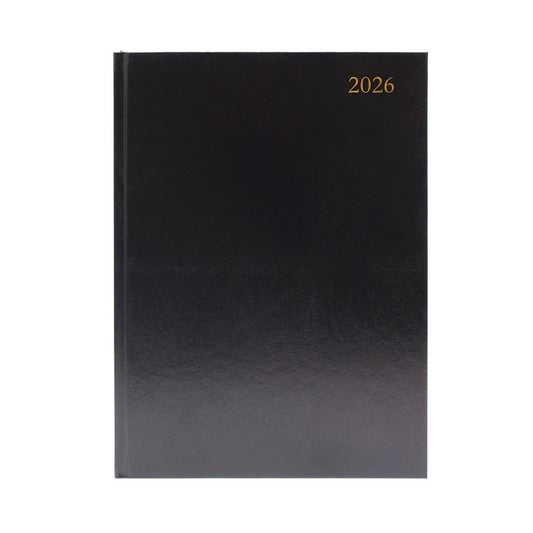 2026 A4 Week To View Black Desk Diary kfa43bk26