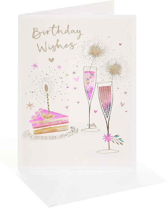 Cake and Glasses Design Birthday Card