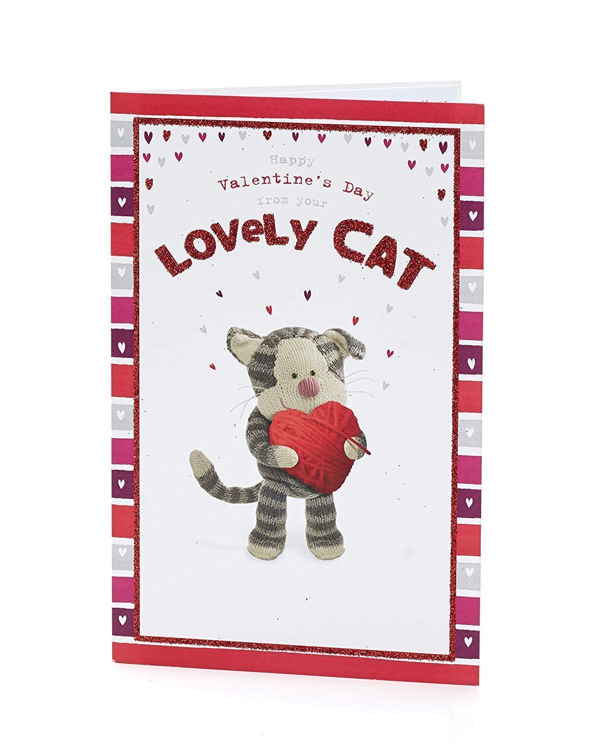 From Your Lovely Cat With Heart Valentine's Day Card