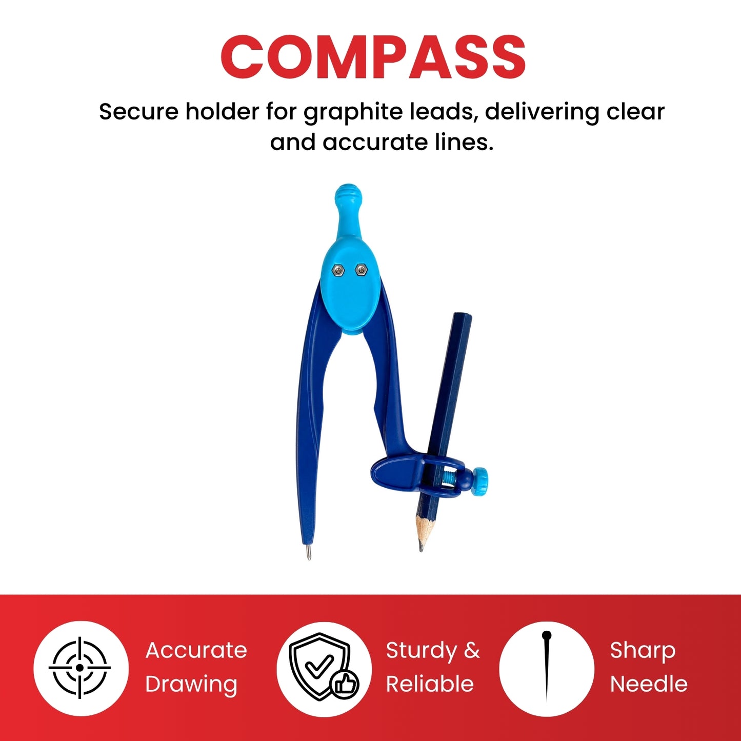 Janrax Plastic Adjustable Compass with Pencil
