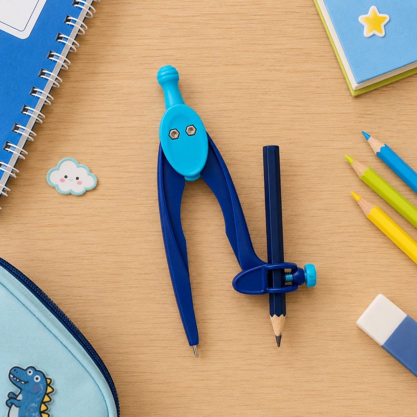 12 x Plastic Adjustable Compass with Pencil by Janrax