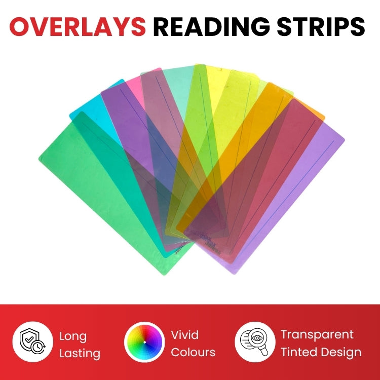 Pack of 16 Peach 210x80mm Dyslexia Overlay Reading Strips – PET Material, Rounded Corners