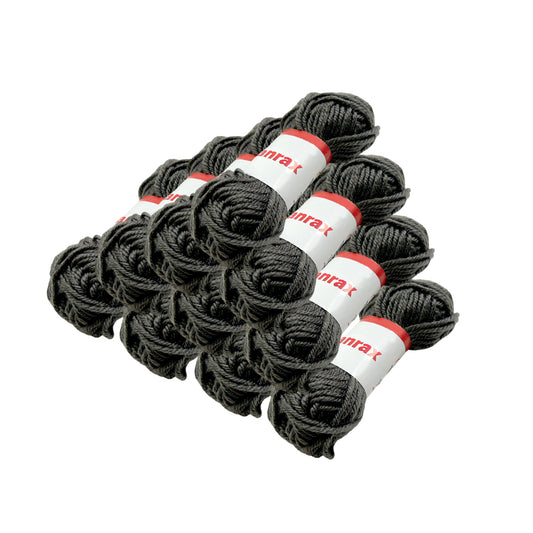 Pack of 10 Grey Acrylic Yarn Rolls – 10g each, 4 Strand 8 Ply Knitting Wool