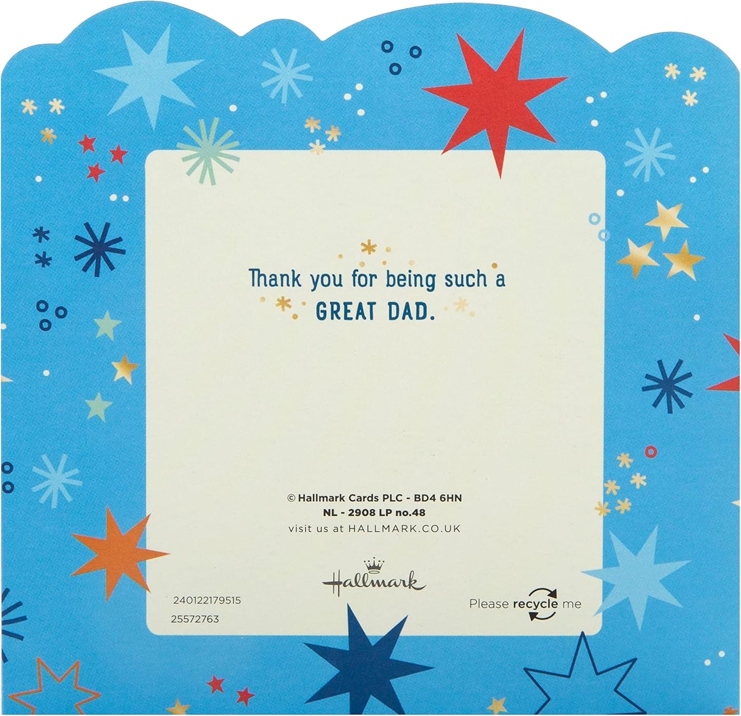 3D Pop Up Bright Stars Design Dad Father's Day Paper Wonder Card