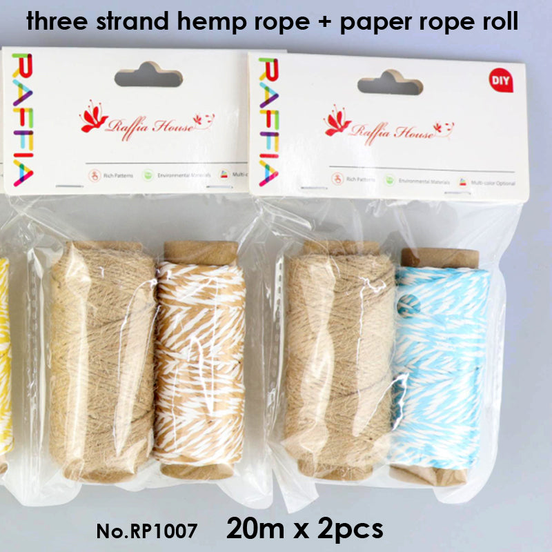 Pack of 2 20m Hemp Rope Reels