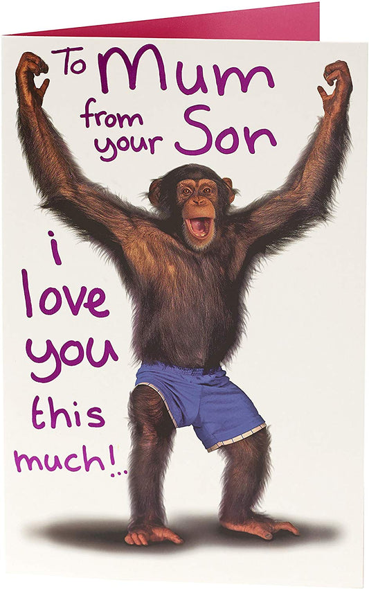 "Chimp Mum from Son" Mother's Day Card