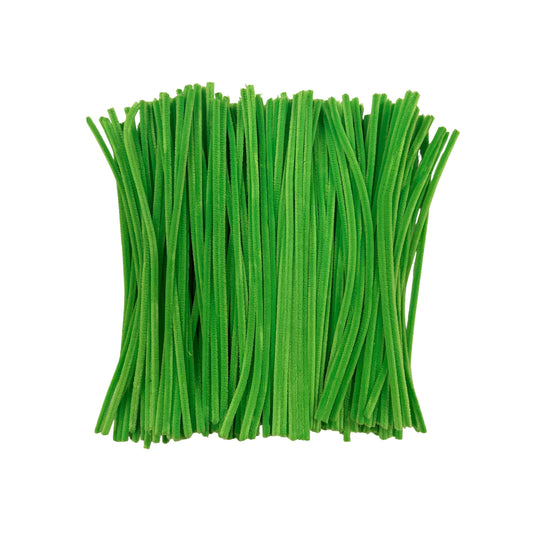Pack of 250 Light Green Coloured Pipe Cleaners 30cm x 6mm Craft Chenille Stems