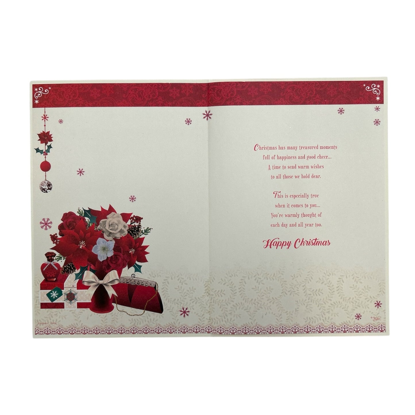 For a Special Daughter Bouquet of Red Poinsettias Design Christmas Card