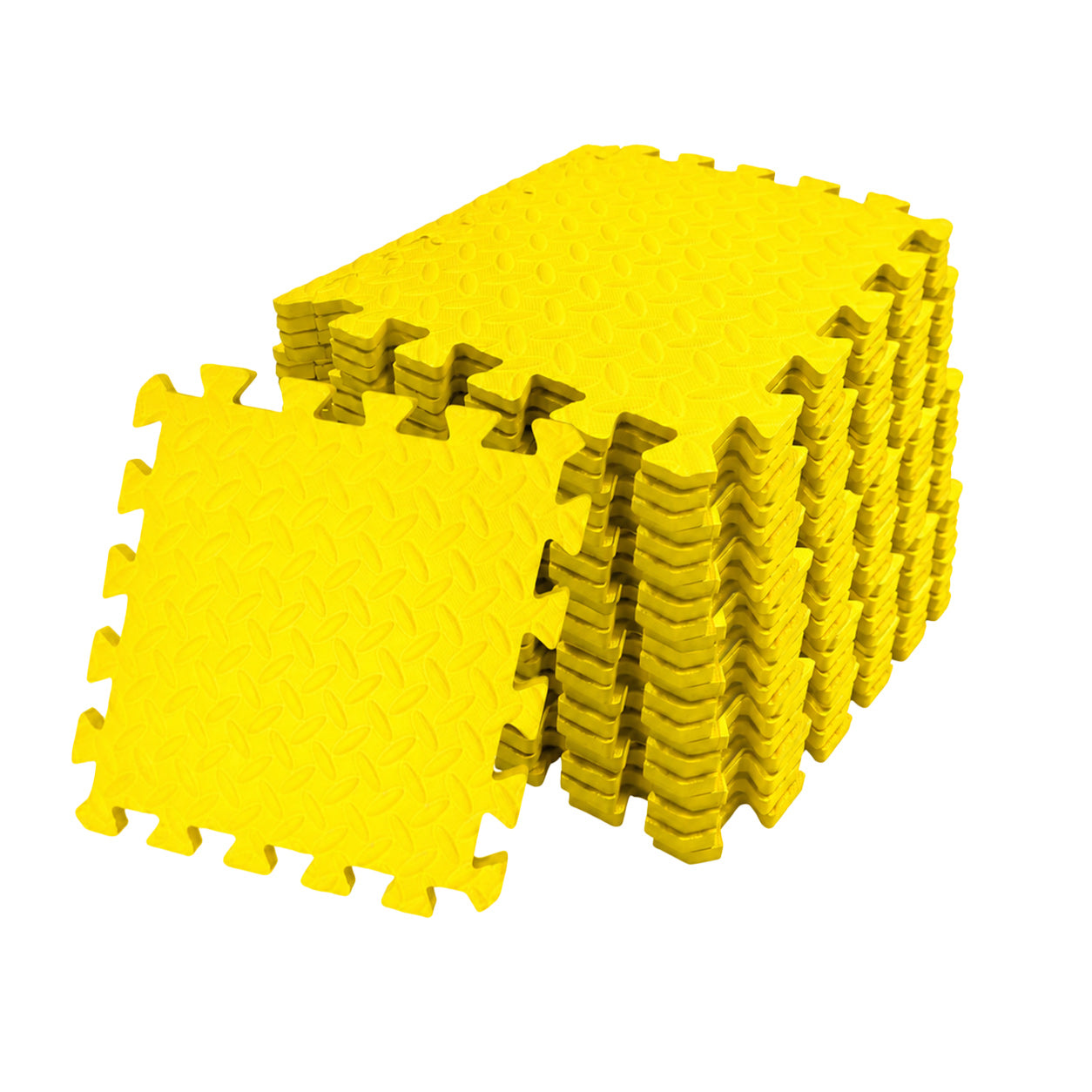 Pack of 80 30x30cm Yellow Coloured 1cm Thick EVA Foam Mats