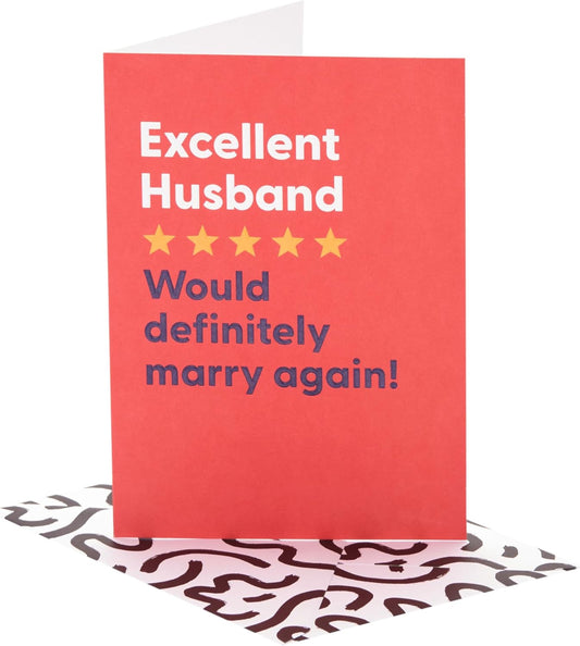 Funny Review Design Husband Anniversary Card