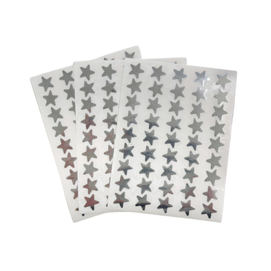 Pack of 540 Silver 15mm Self-Adhesive Shiny Stars