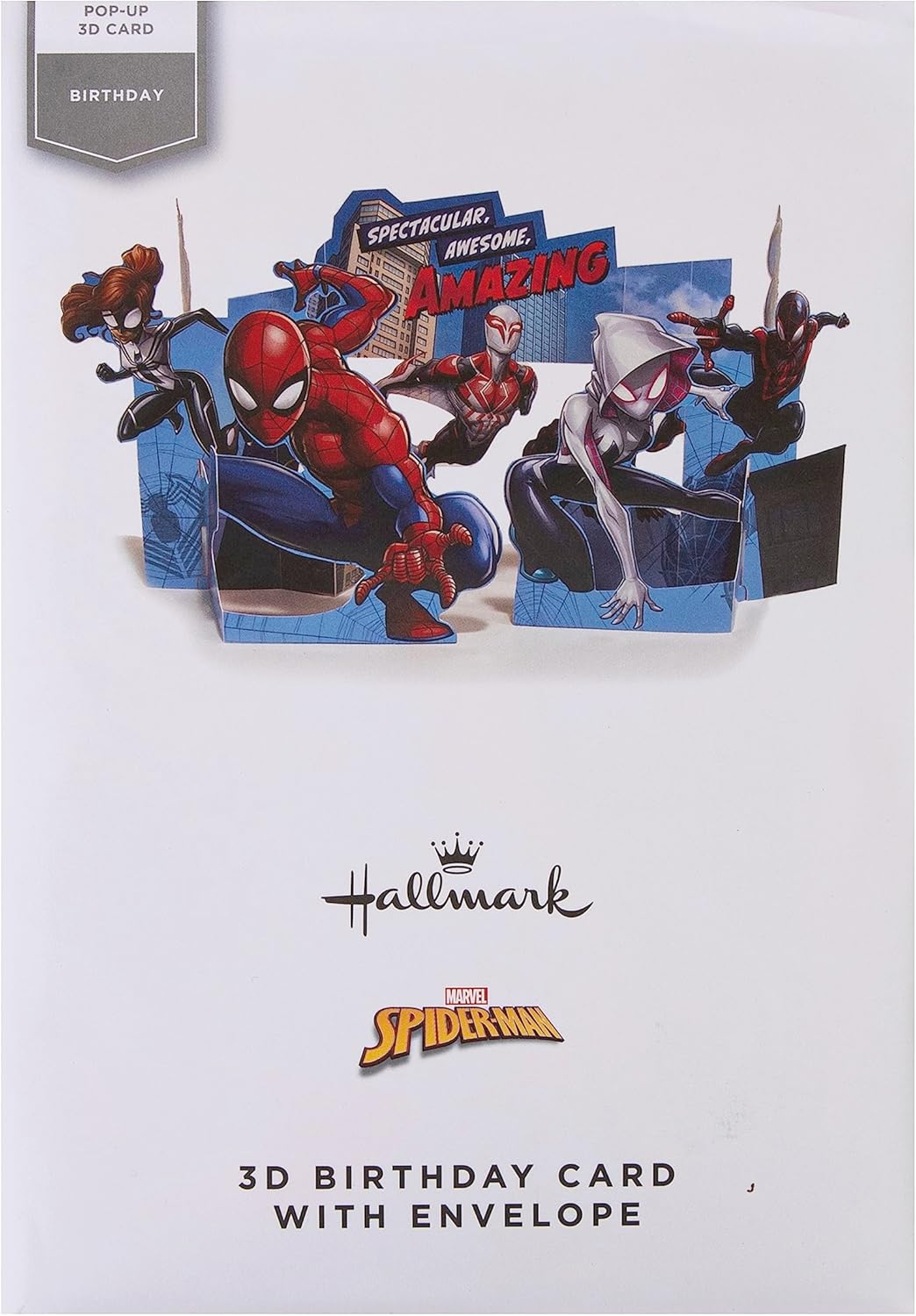 3D Marvel Spider Man Design Kids Birthday Card