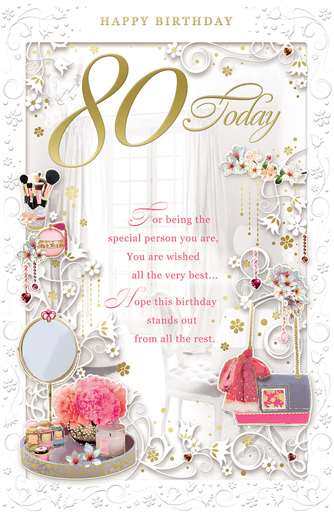 80 Today Open Female Birthday Opacity Card