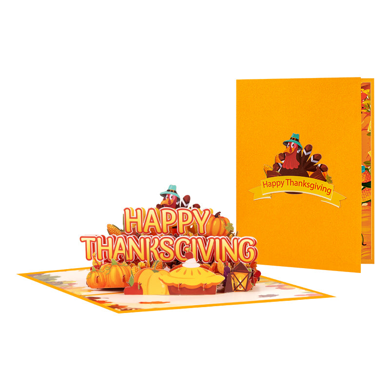 Harvest Wishes Thanksgiving 3D Pop Up Greeting Card