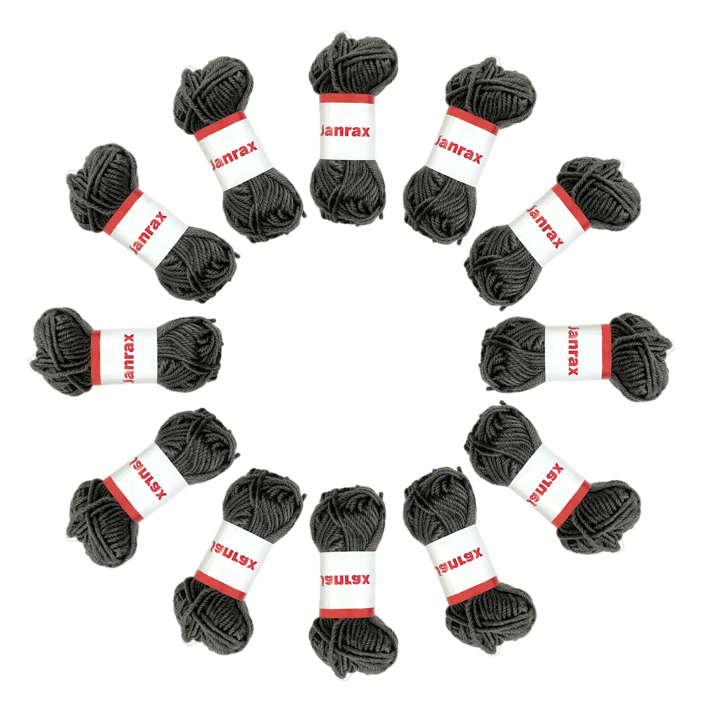 Pack of 5 Grey Acrylic Yarn Rolls – 10g each, 4 Strand 8 Ply Knitting Wool