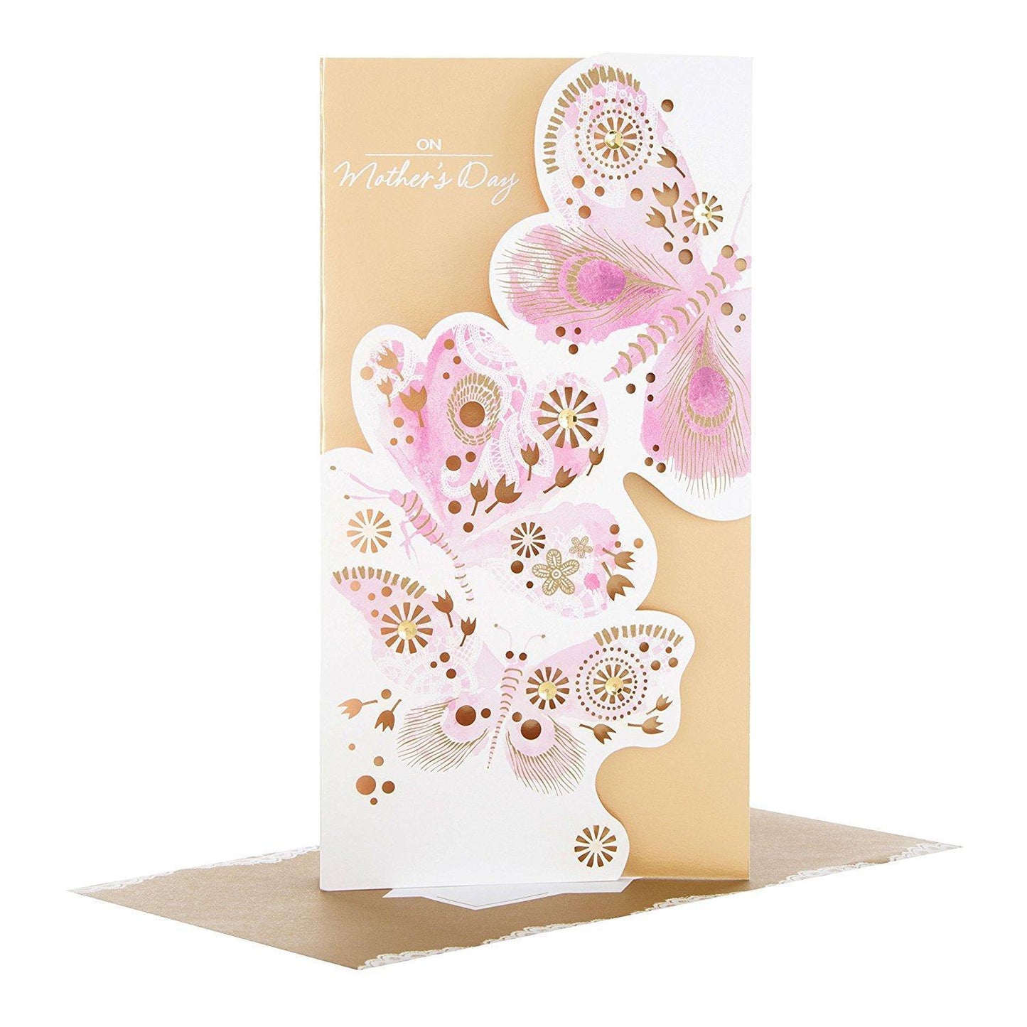 With Love Butterflies Traditional Diamante Open Mother's Day Card