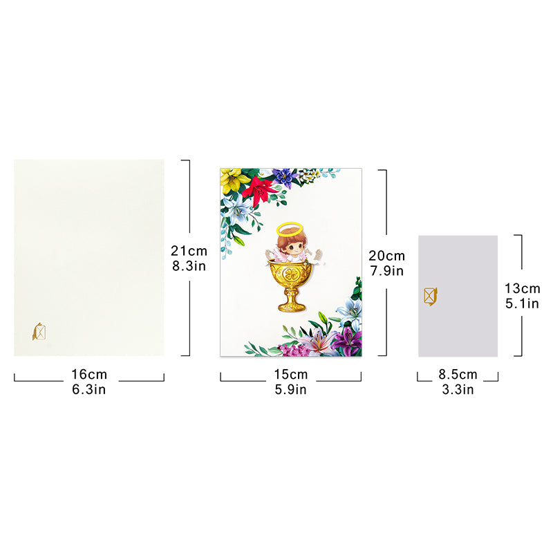 Blessed Beginnings Girl’s Baptism Pop Up Card
