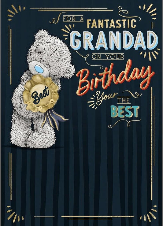 Bear And Best Rosette Fantastic Grandad Birthday Card