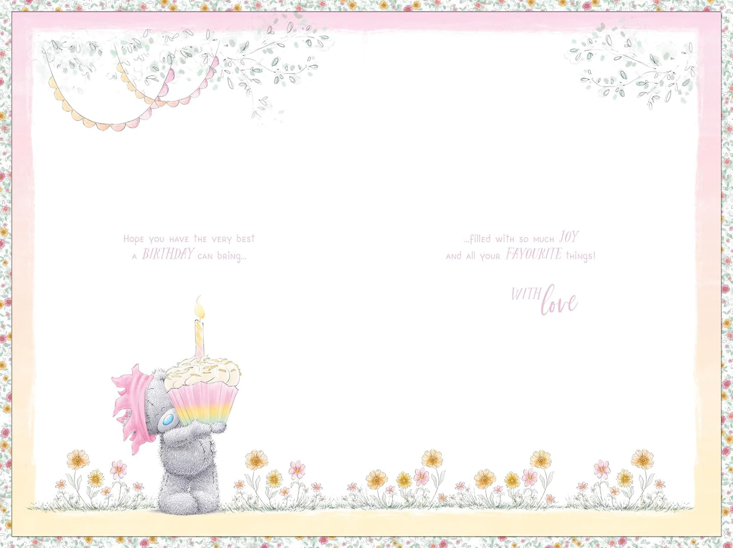 Bear And Large Cupcake Amazing Granddaughter Luxury Handmade Birthday Card