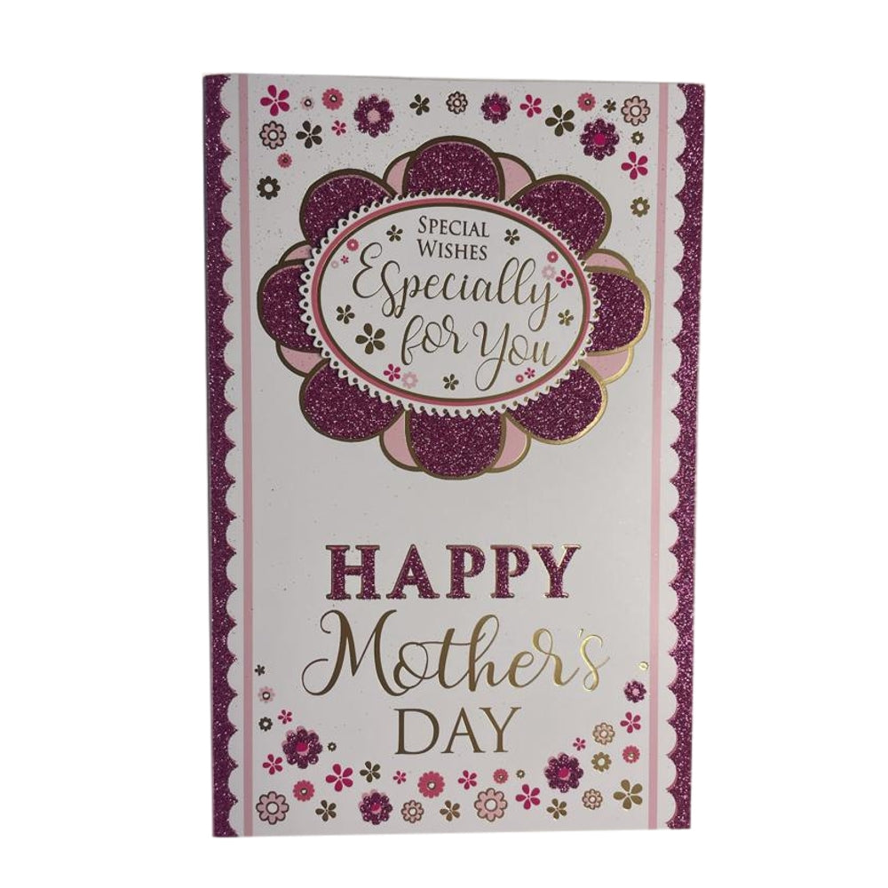 Especially For You Glitter Flower Design Mother's Day Card