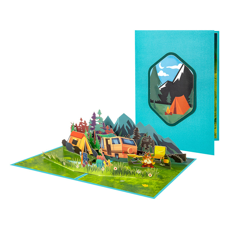 Campfire Moments 3D Forest Camping Pop Up Greeting Card