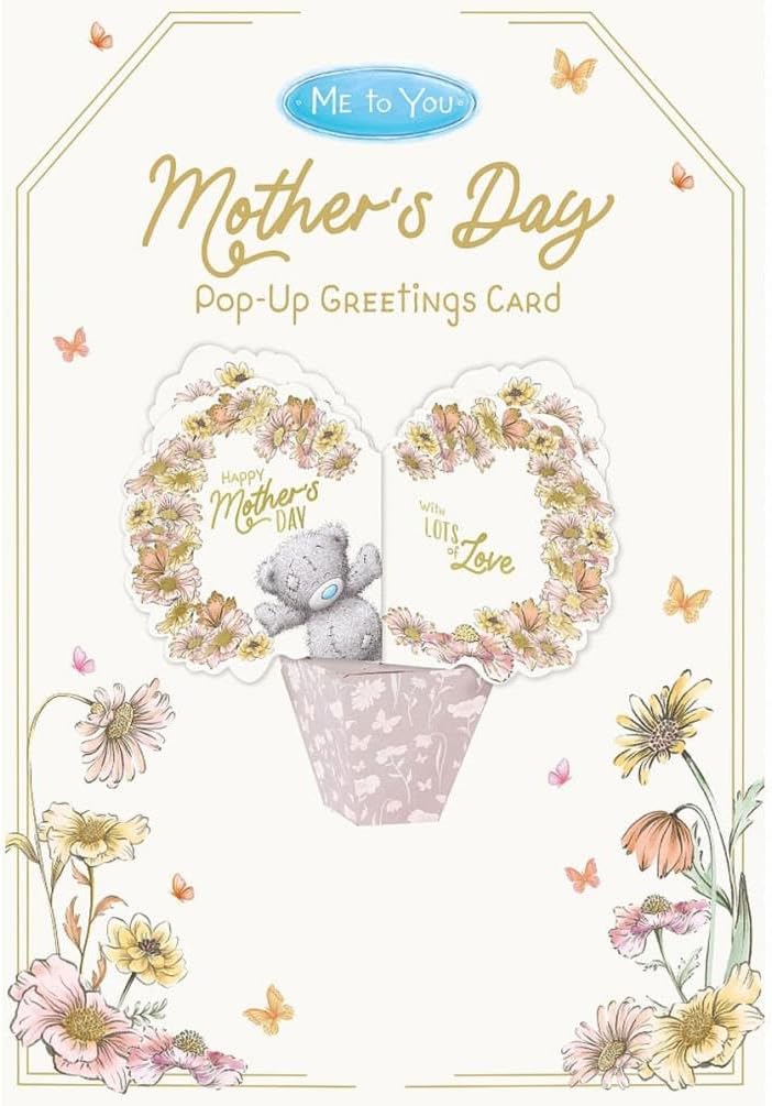 Bear Flower Pot Beautiful Mum Mother's Day Pop-Up Card